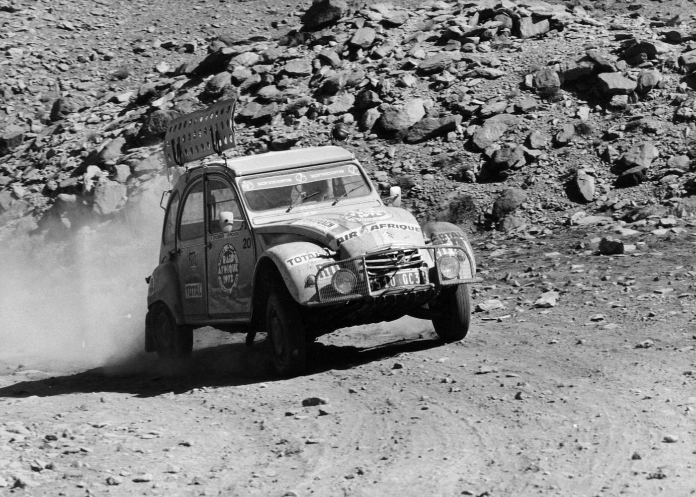 A Citroen 2CV rally car from around 1980.