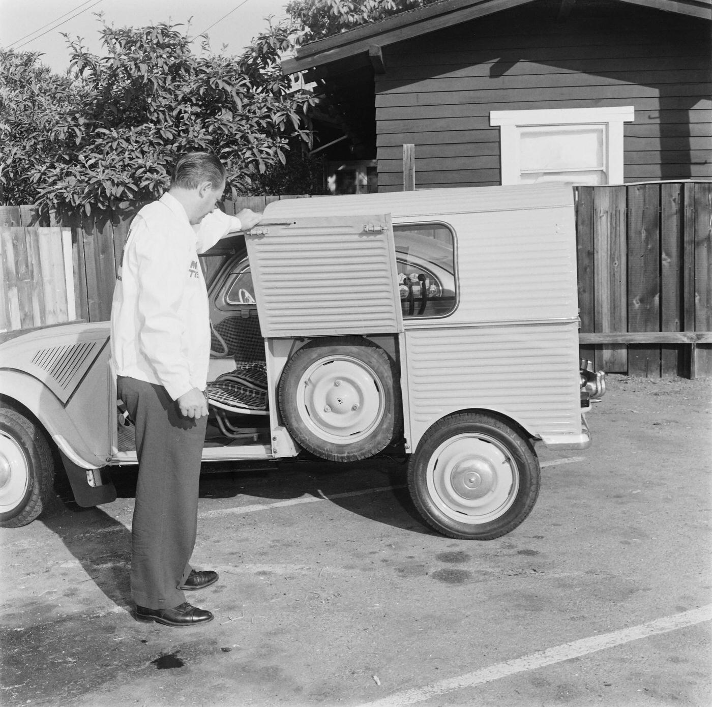 French Citroën 2-CV Wagon in the United States, 1956.