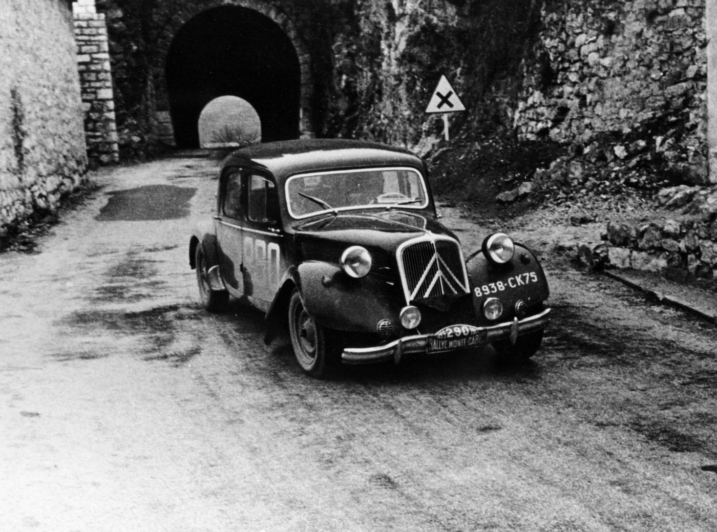 Citroën 15/6 in the Monte Carlo Rally, 1955.