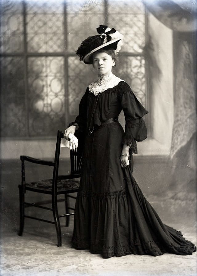 Mrs Holland poses for a portrait on January 12, 1907