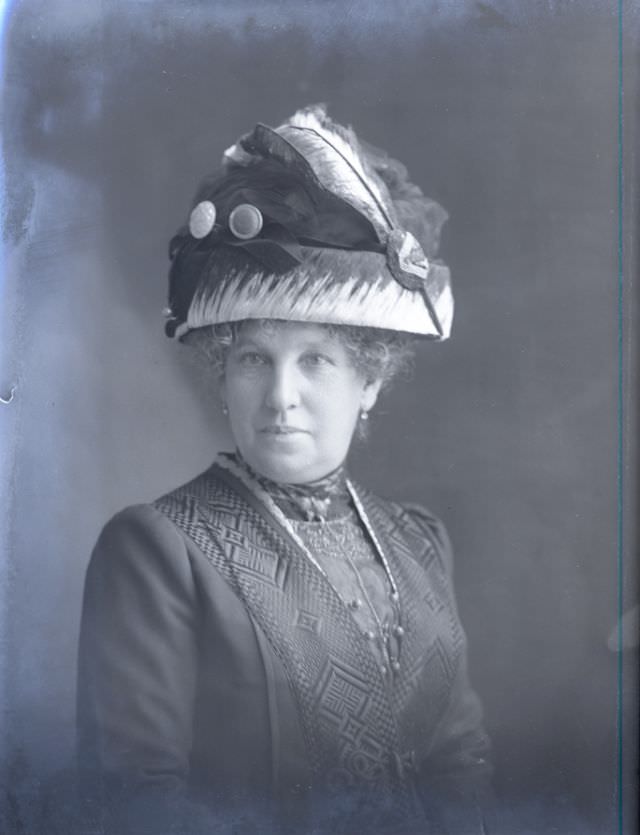 Mrs A F Nash poses for a portrait on September 23, 1911