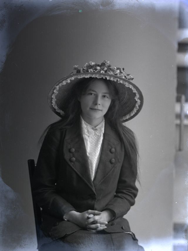 Miss Biddulph poses for a portrait on September 2, 1912