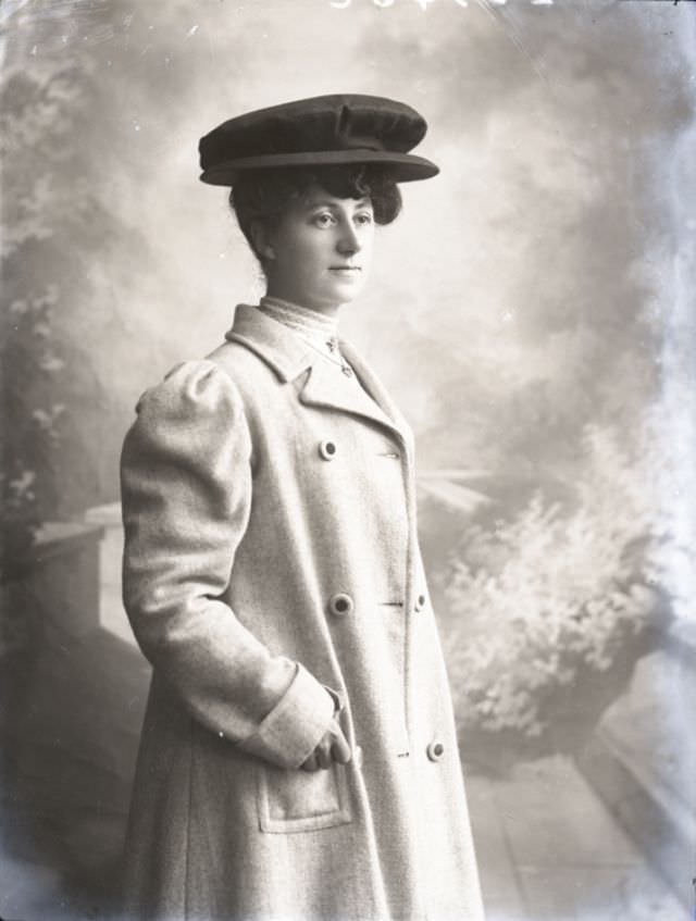 Mrs Adams poses for a portrait on November 10, 1906