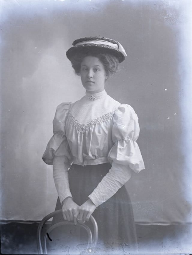 Miss J Scott poses for a portrait on December 30, 1907