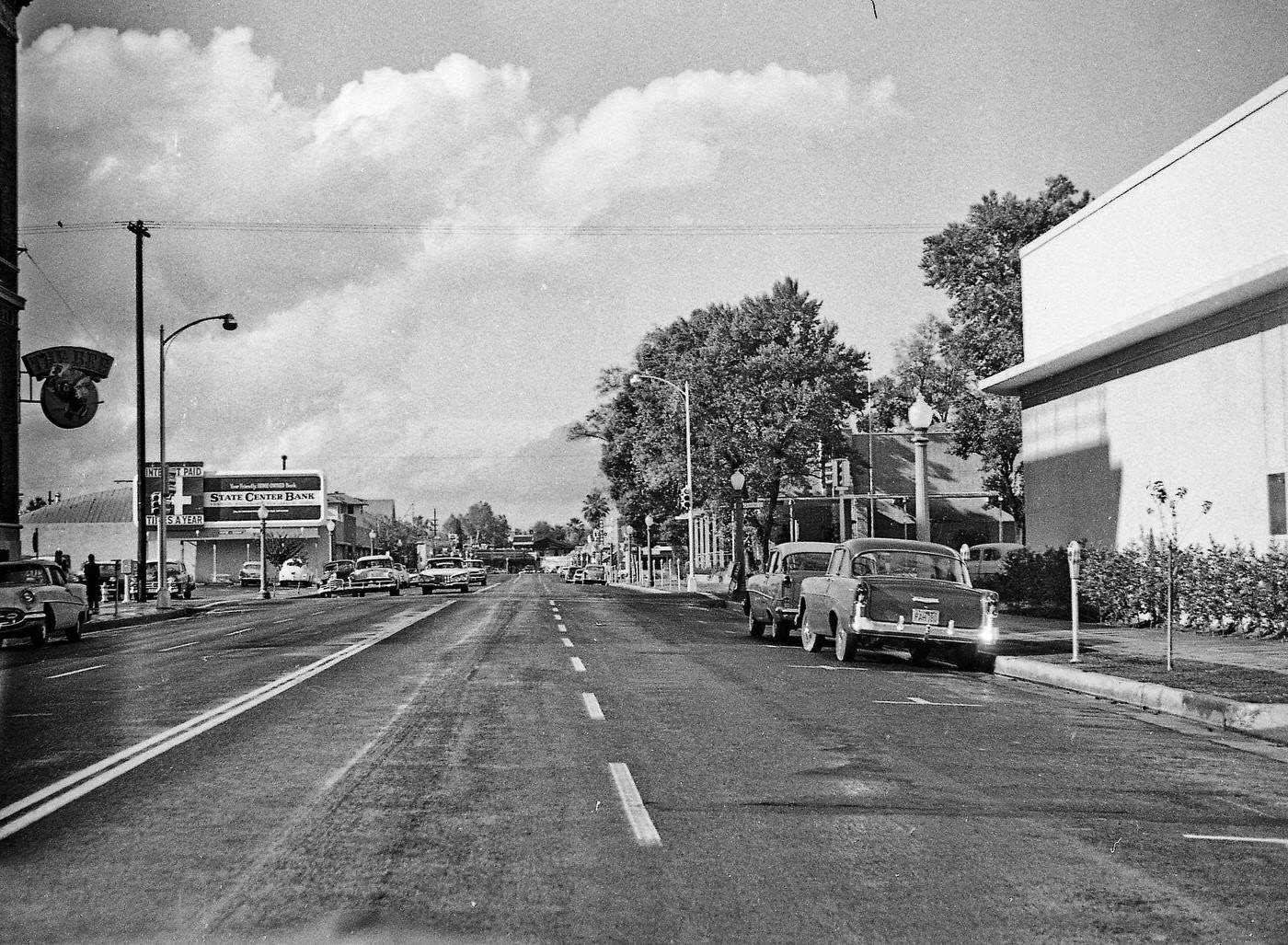 The historic old Fresno Bee building, at the intersection of Van Ness and Calaveras, is at the left edge of the picture.