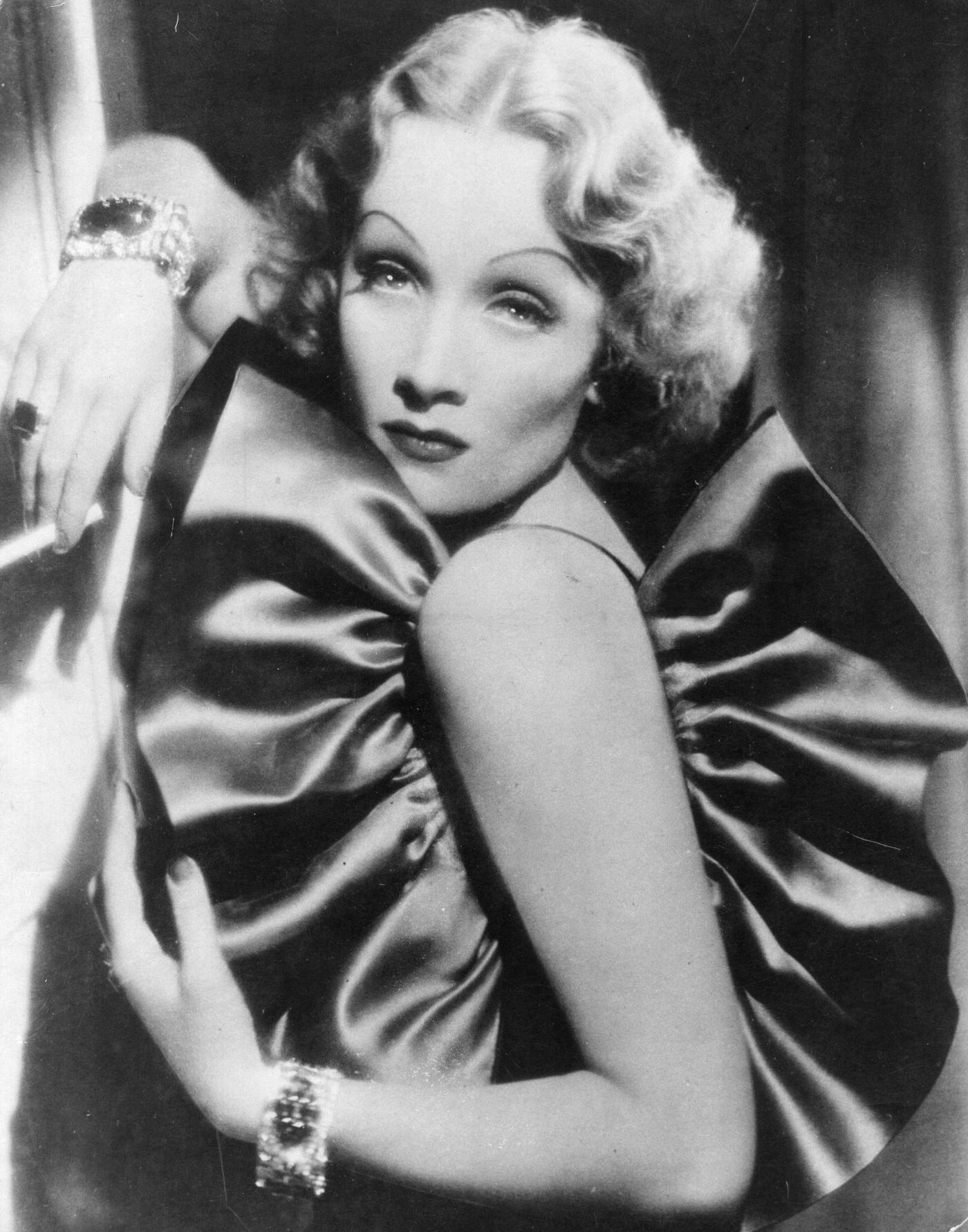 Marlene Dietrich poses in a typical arrogant yet sexy stance for 'The Devil is a Woman.'
