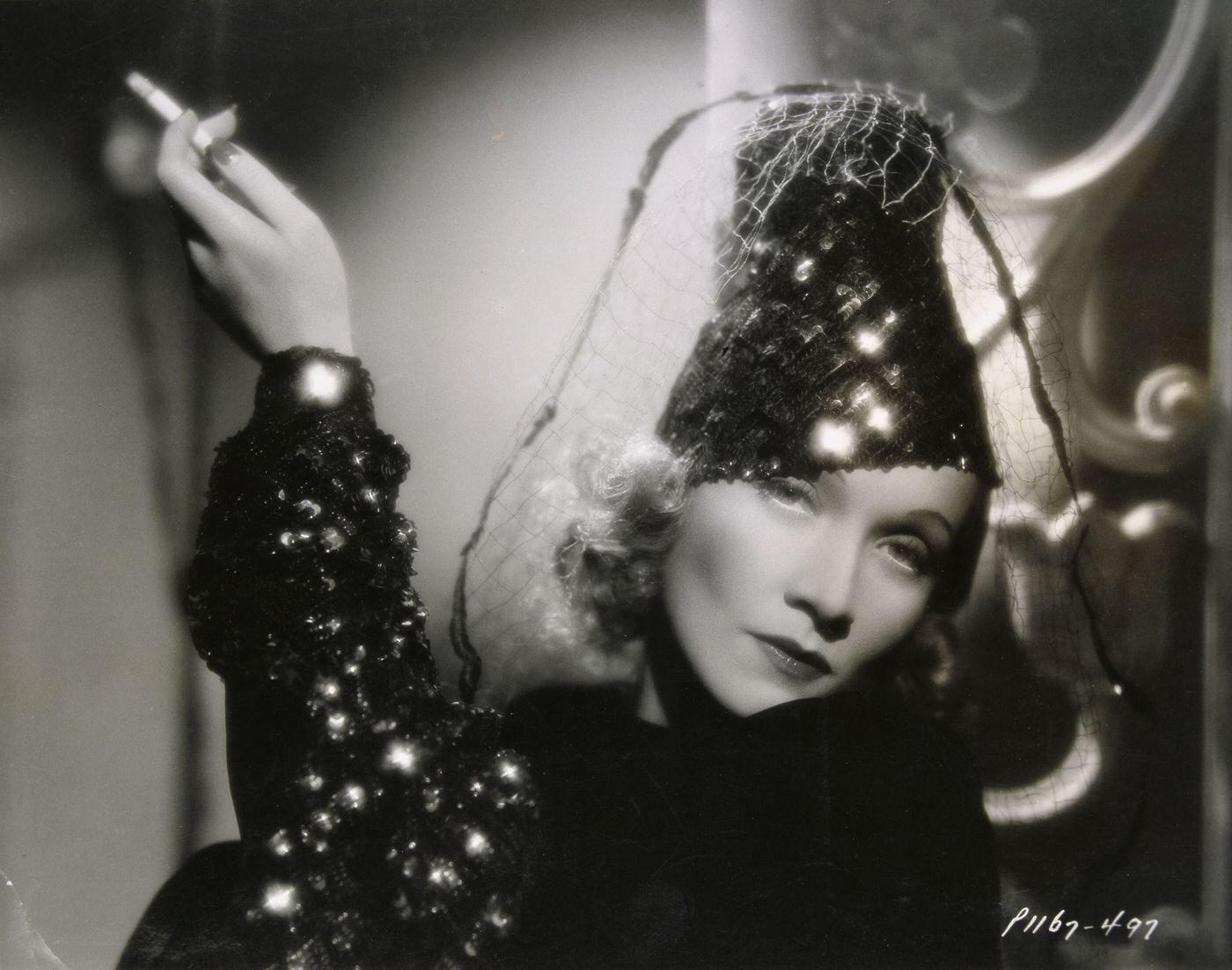 A portrait of Marlene Dietrich taken in 1935.