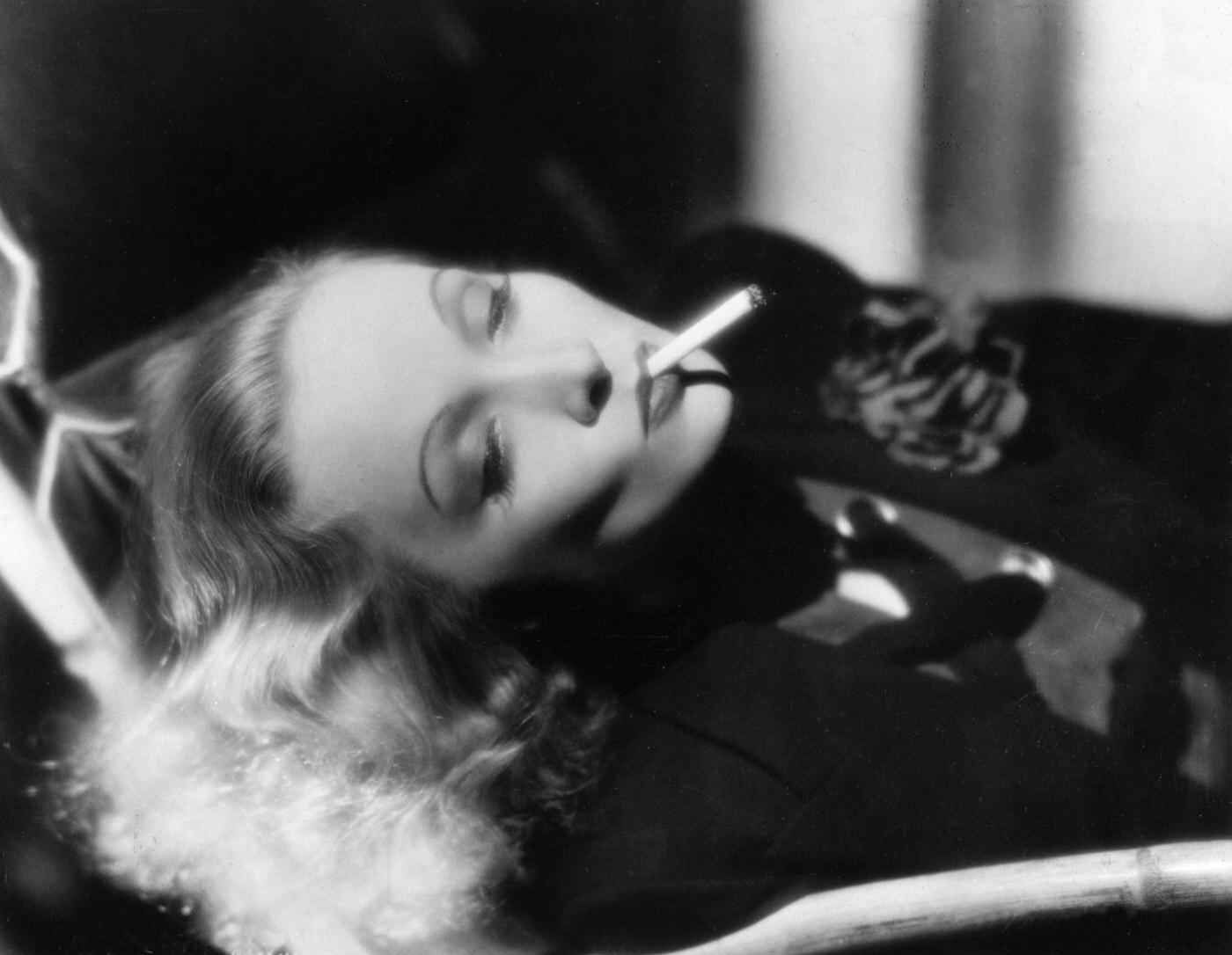Marlene Dietrich epitomizes screen sensuality in this photograph.