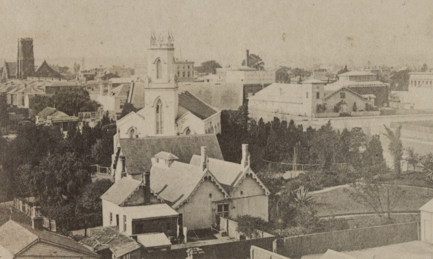 View of Melbourne - buildings and surrounds, 1880