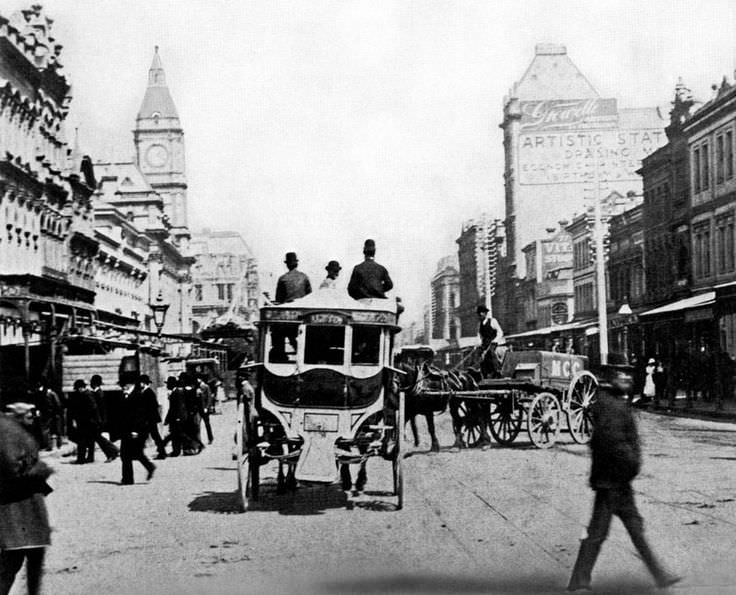 Swanston Street, Melbourne, 1890s
