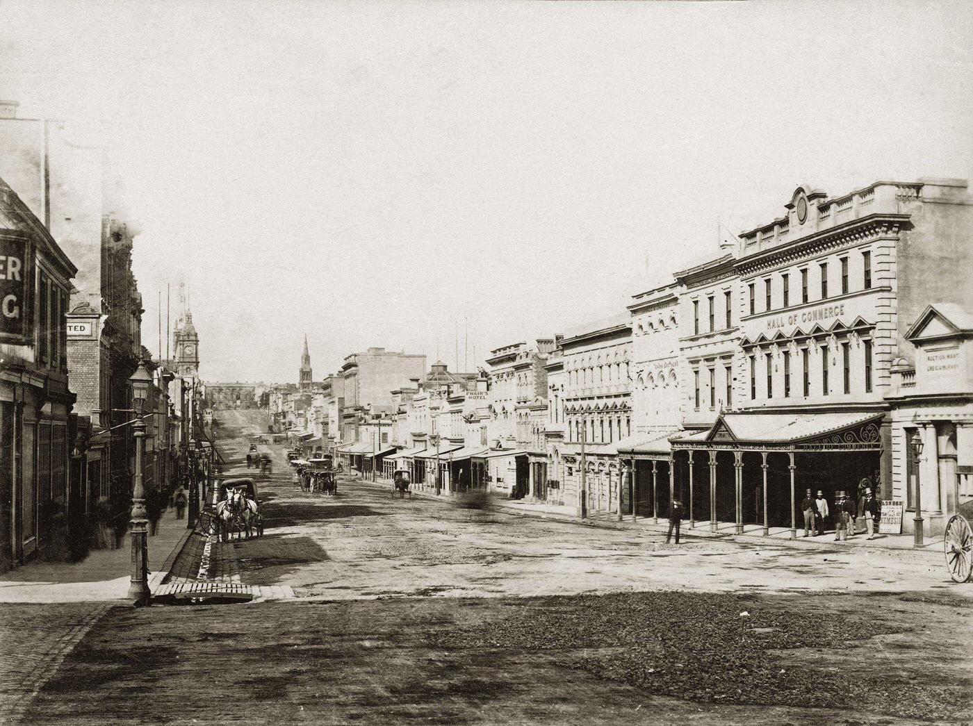 Street in Melbourne, 1885