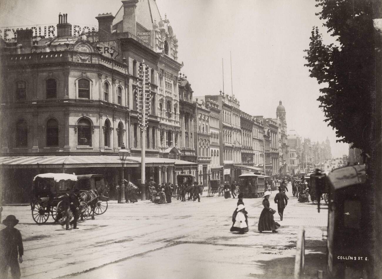 Collins Street East, Melbourne, 1880s