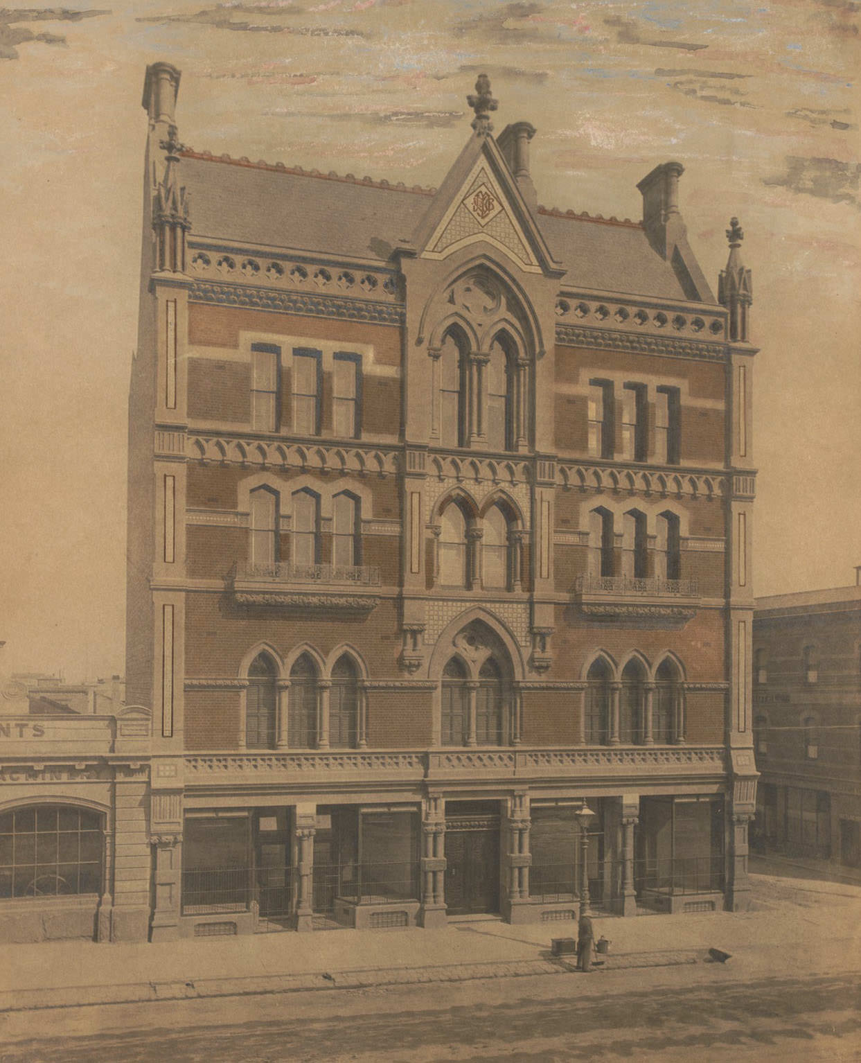 Melbourne Tramways building, Bourke Street ,1885