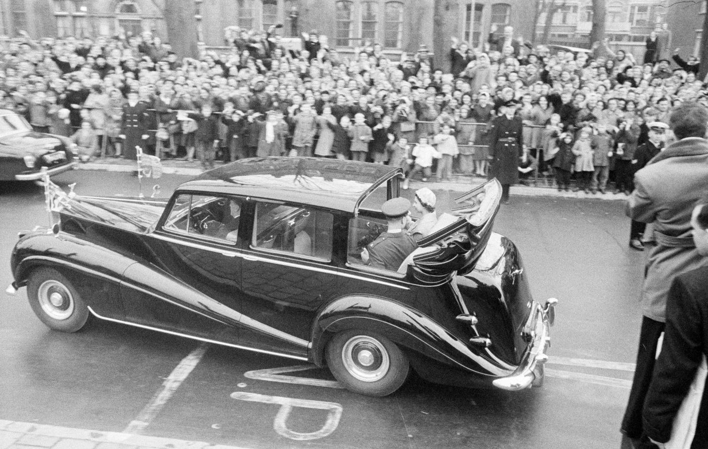 Queen Elizabeth II of England on a three-day state visit to the Netherlands, 1958.