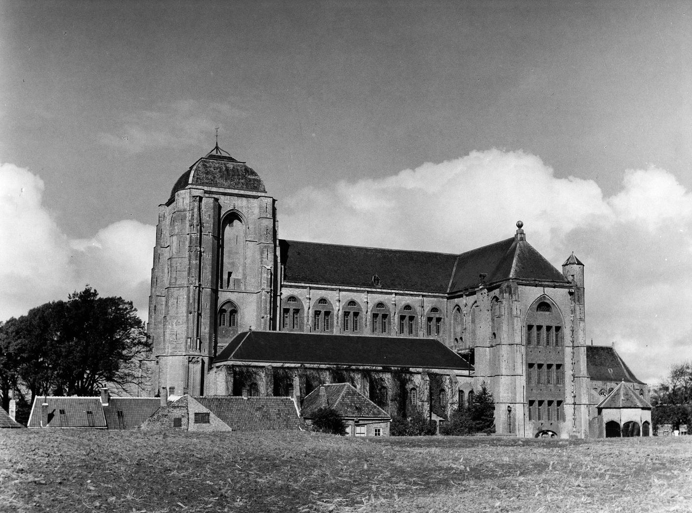 Views of Onze-Lieve-Vrouwekerk church in Veere, Netherlands, vintage property of ullstein bild.