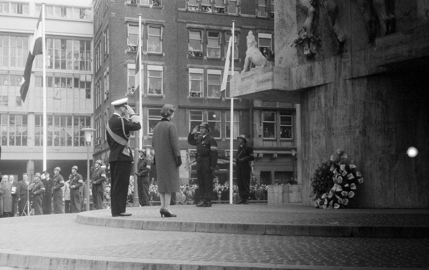 Queen Elizabeth II of England on a three-day state visit to the Netherlands, 1958.