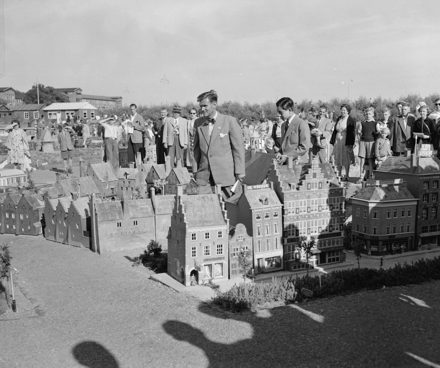 Crown Prince Akihito visits Madurodam Miniature City, The Hague, Netherlands, 28th July 1953.