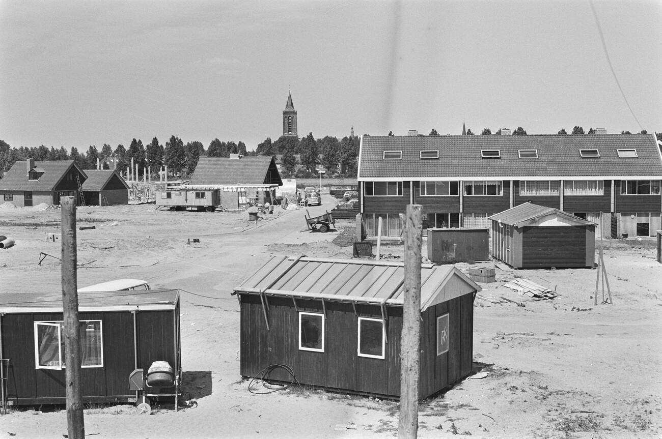 A view of the urban expansion in Monnickendam, The Netherlands in 1976.