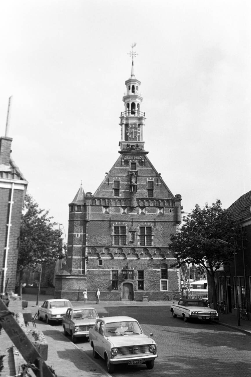 Hoofdtoren main tower in Hoorn, The Netherlands: The iconic Hoofdtoren main tower, a symbol of the rich maritime history of Hoorn, in 1971.
