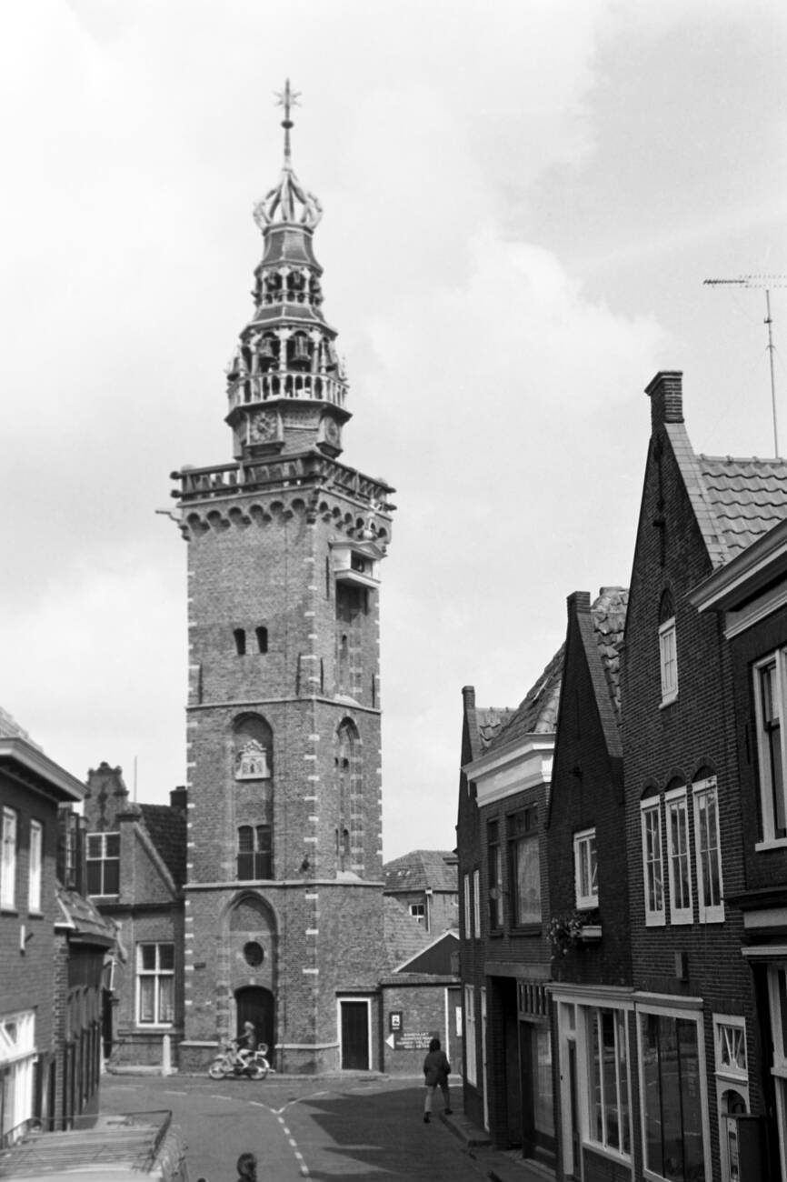 Speeltoren tower at Monnickendam: A view of the Speeltoren tower in Monnickendam, The Netherlands, in 1971.