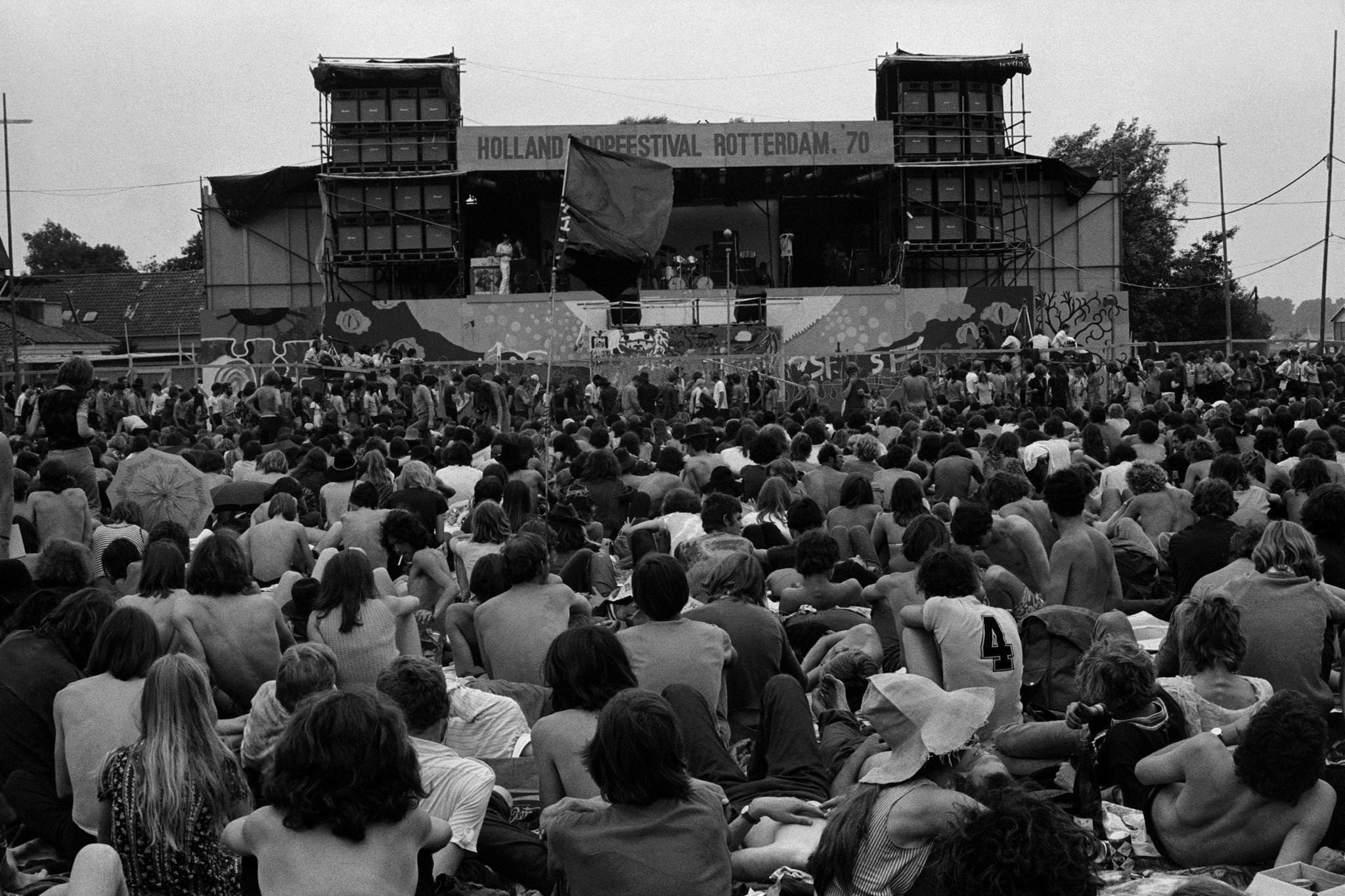 Spectators during the Rotterdam Pop and Rock Festival