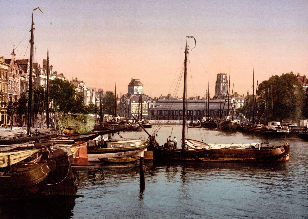 Fish market, Rotterdam, Holland, 1900