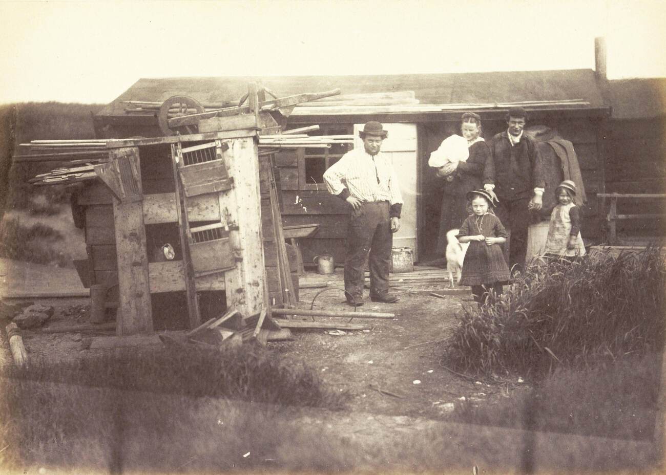 Residents of a wooden house in Amsterdam, The Netherlands, 1900s