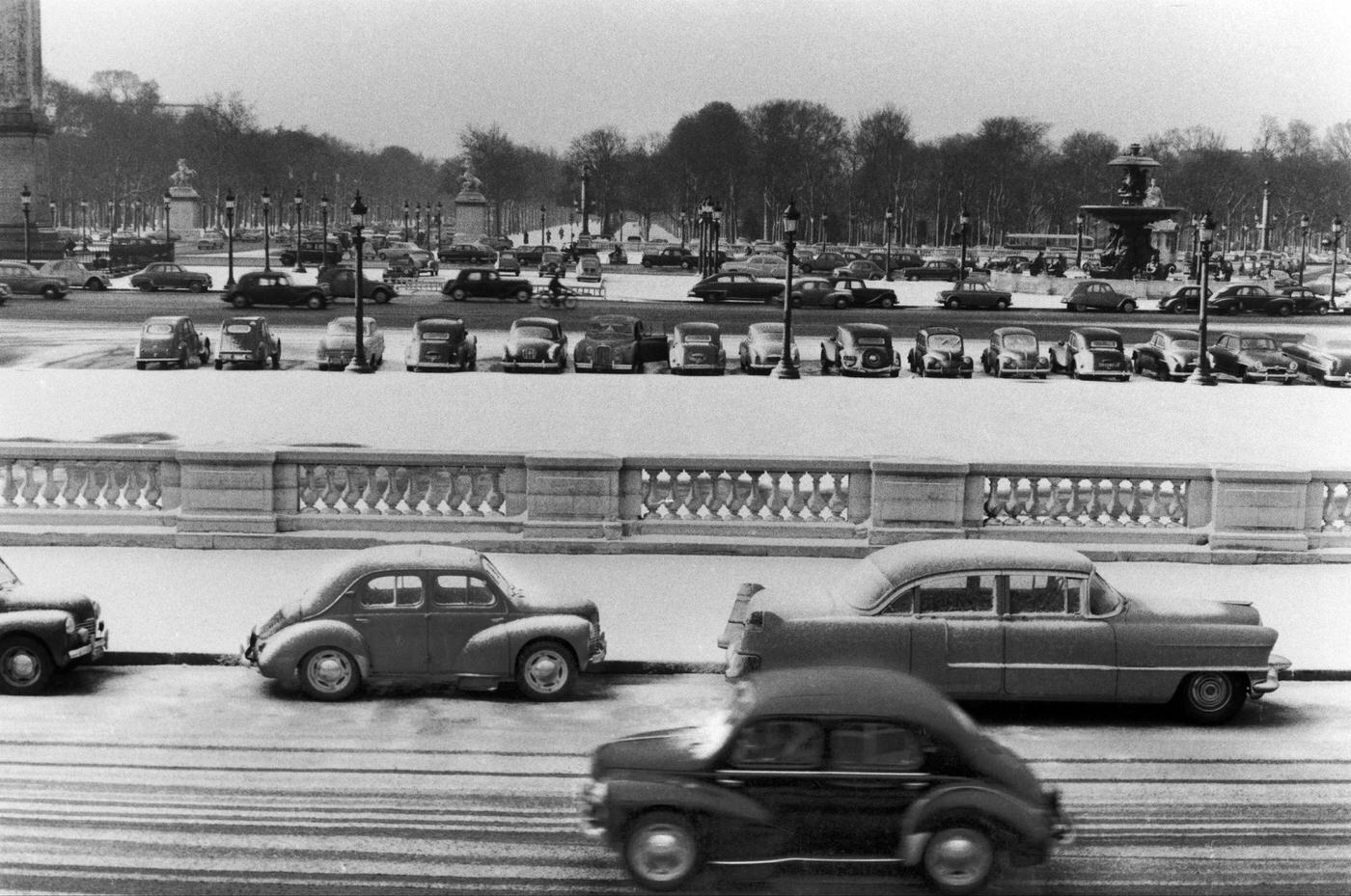 Place De L'Opera Under The Snow, Paris, 1956.