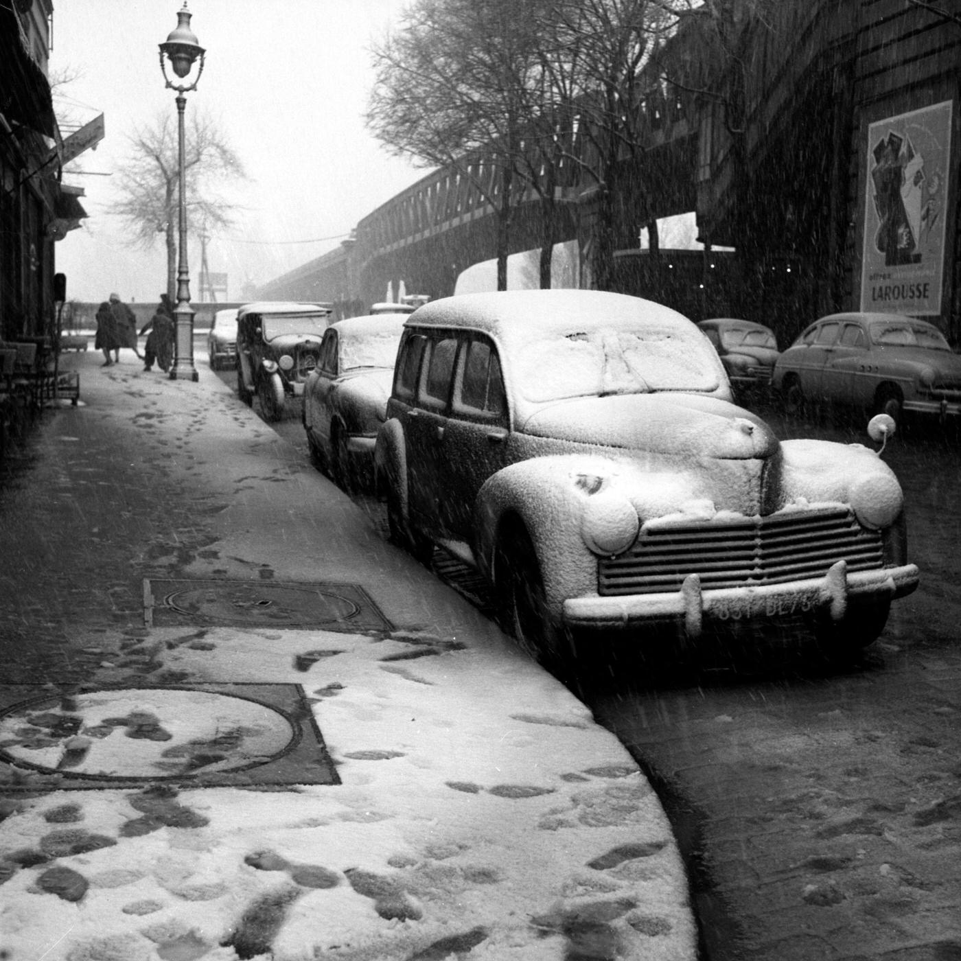 Car Covered In Snow, Paris, January 13, 1955.
