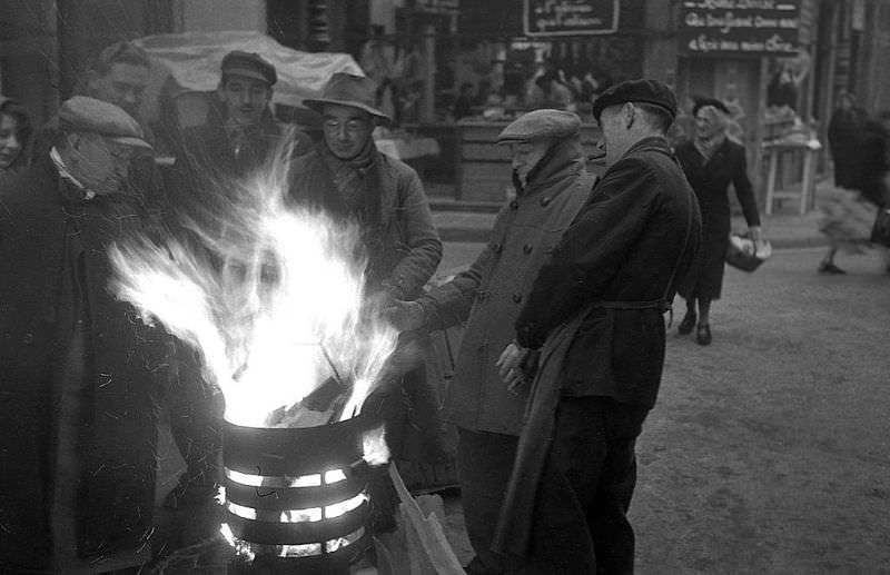 Homeless people, 1950s.