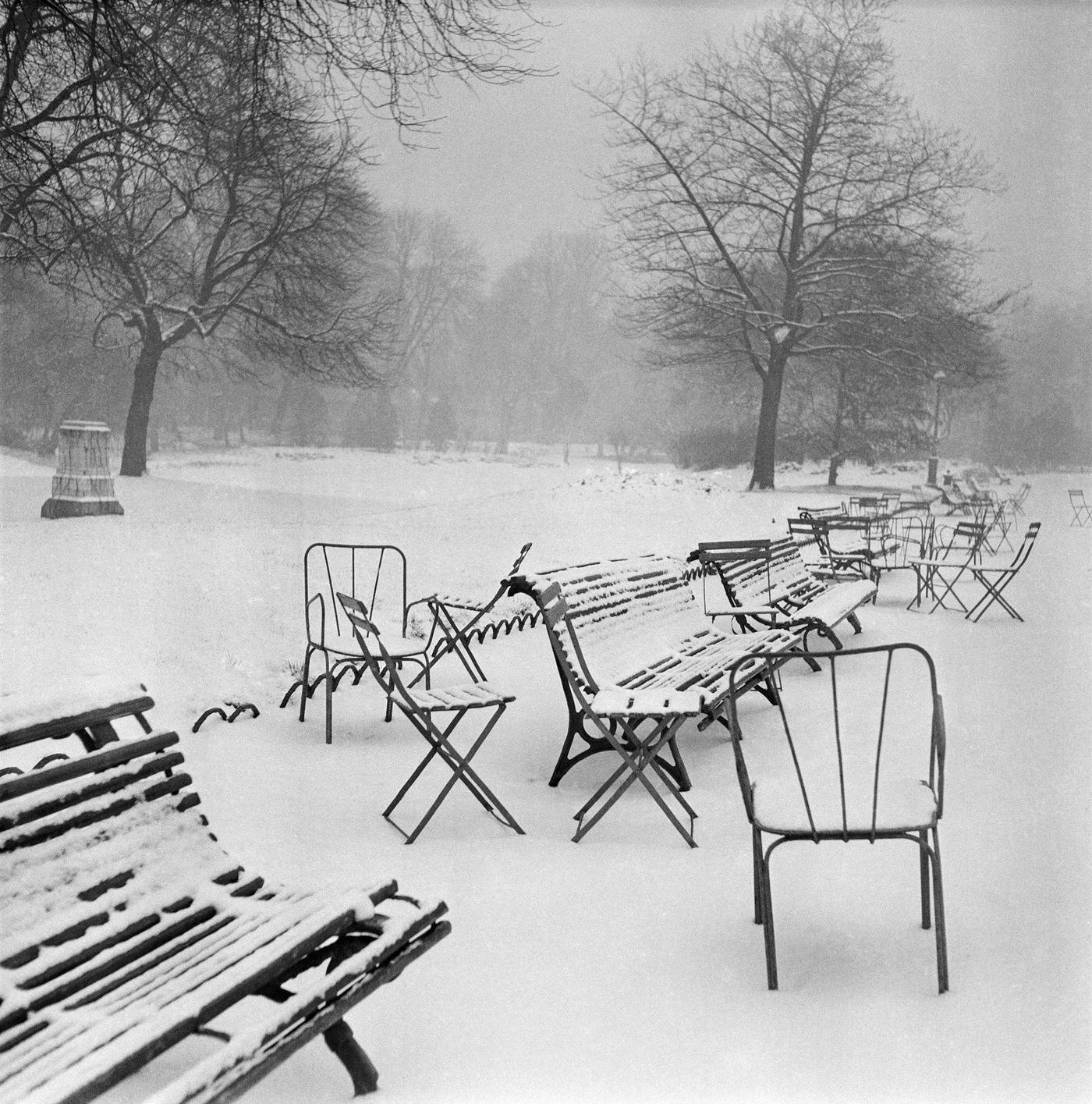 Parc Monceau Under The Snow, Paris, December 26, 1956.