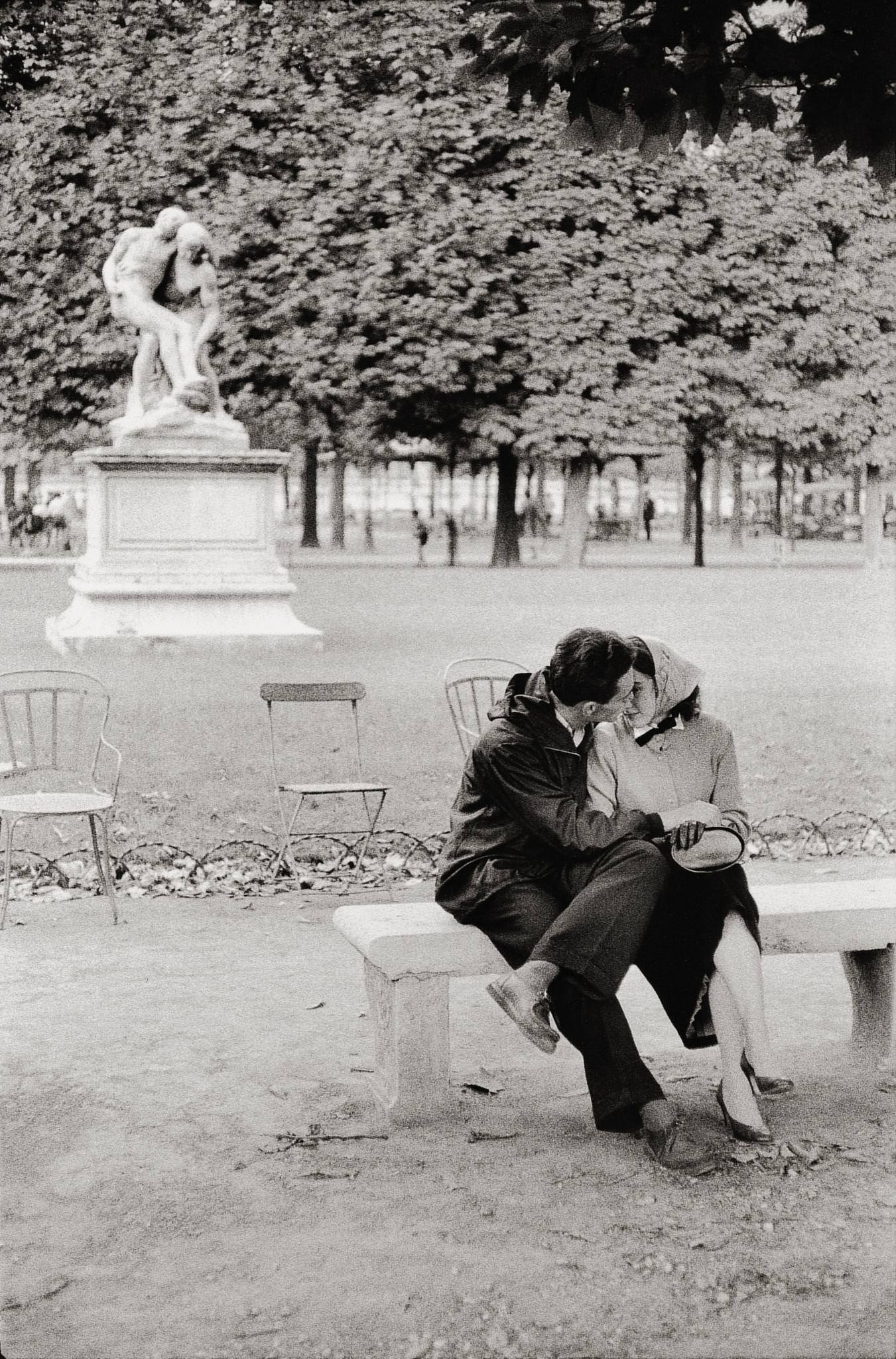 Lovers In The Park (Tuileries Gardens), Paris, January 1, 1957.