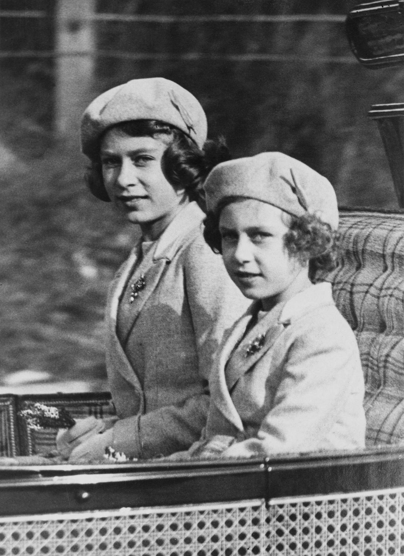 Royal Sisters Drive Out From Balmoral, 1938