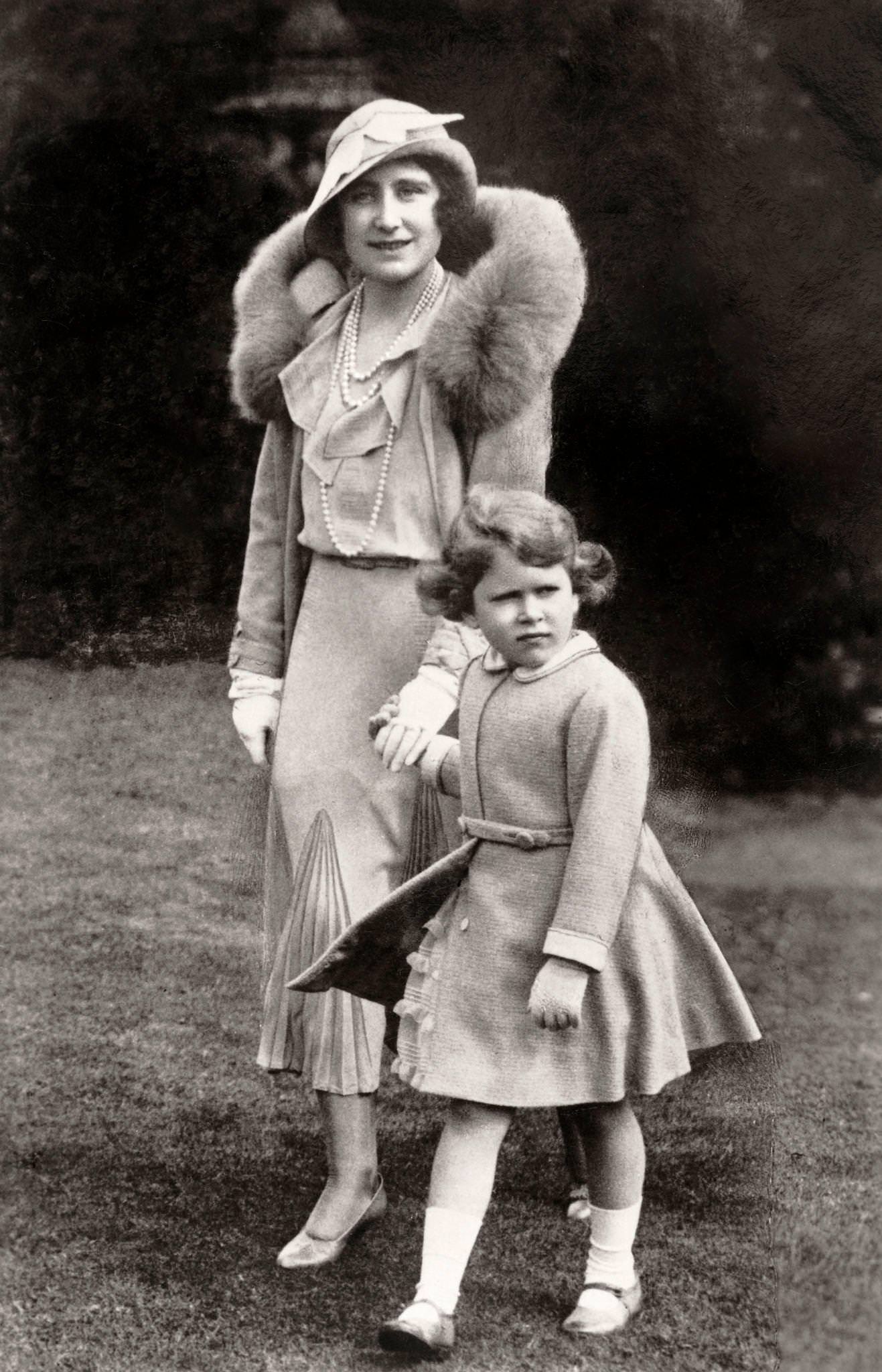 HRH The Duchess of York and The Princess Elizabeth, circa 1930.
