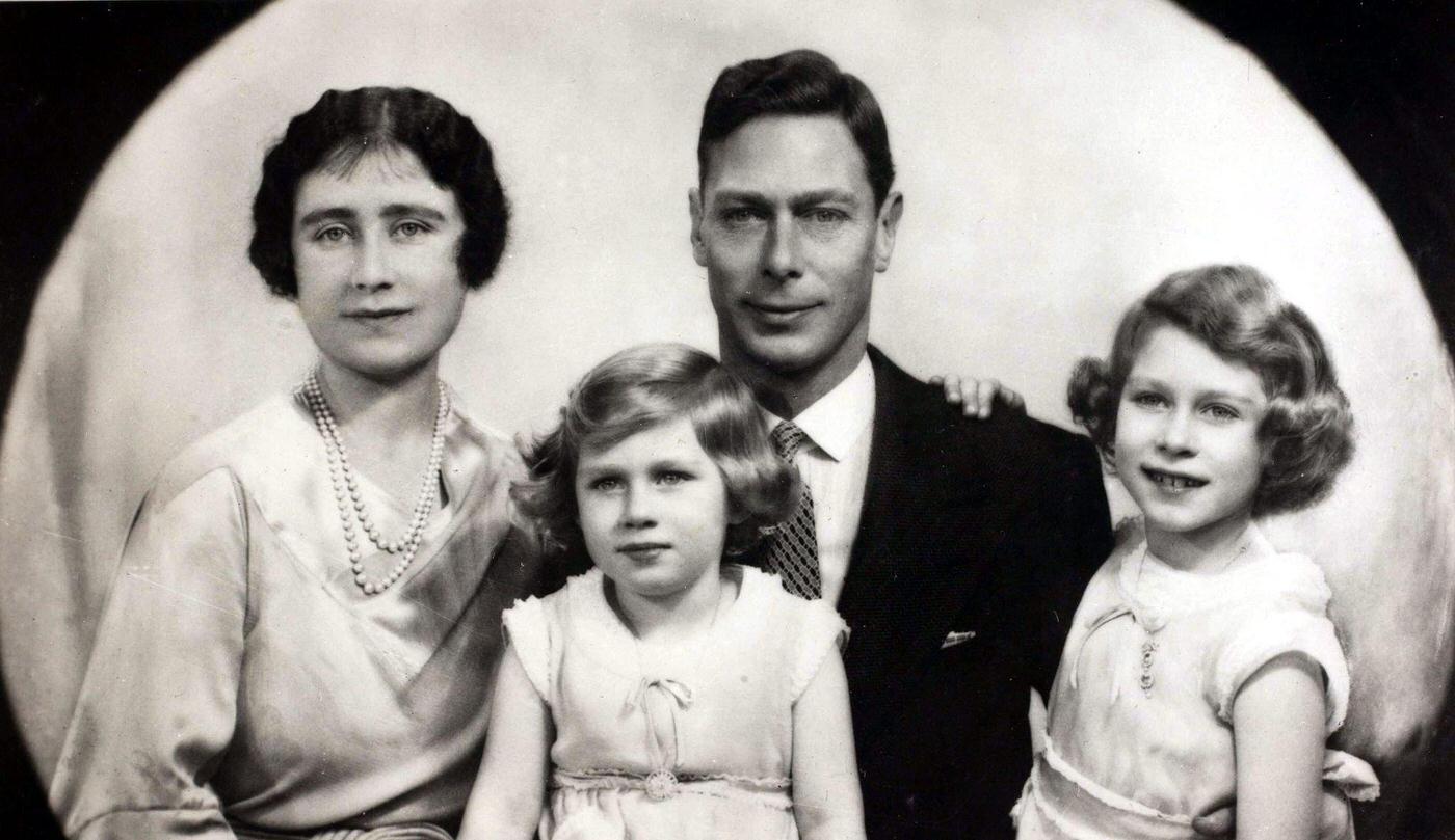 Their Royal Highnesses The Duke and Duchess of York with their children Princess Elizabeth and Princess Margaret.
