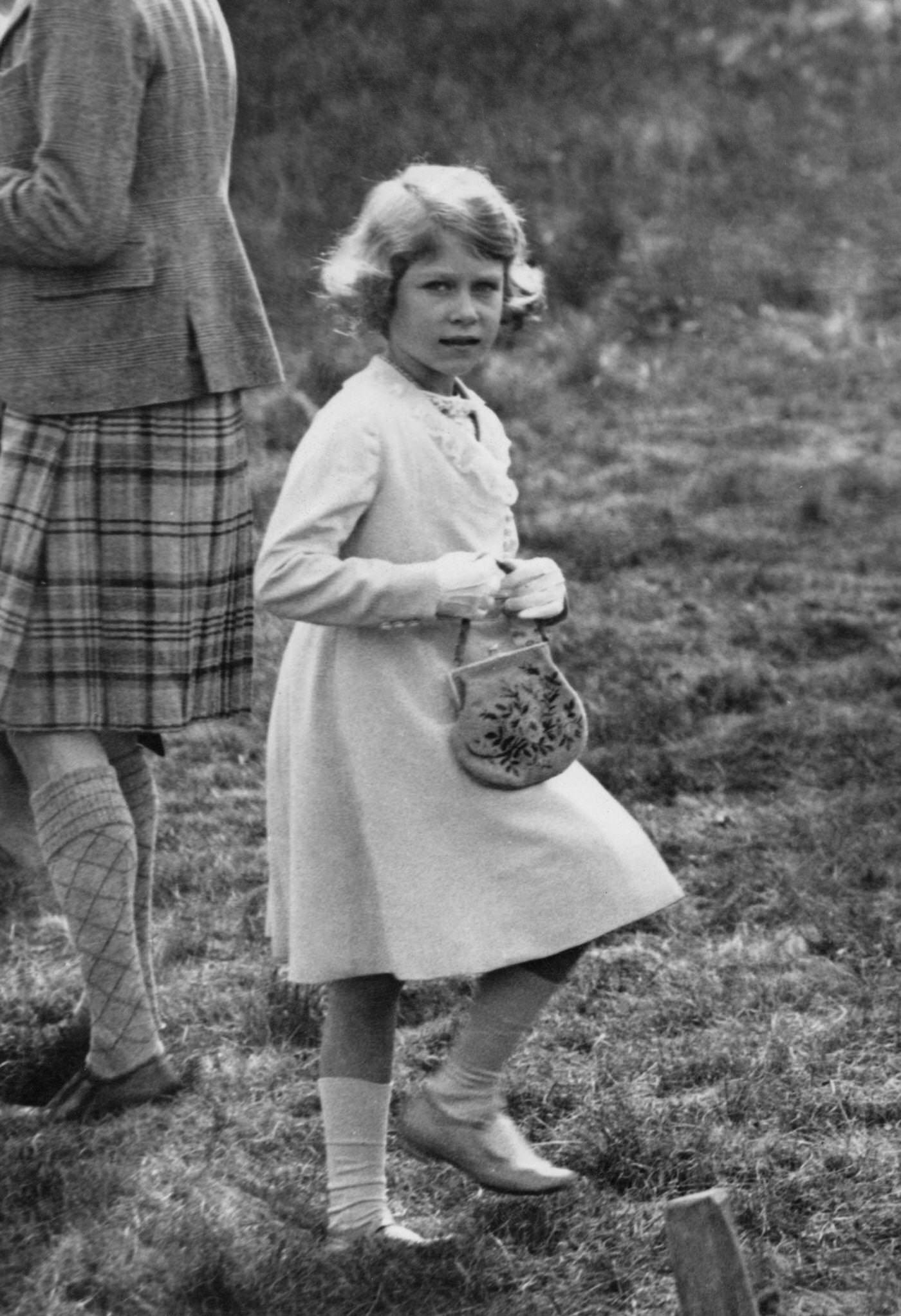 Queen Elizabeth II at the age of seven at Abergeldie Castle in Scotland in 1933.