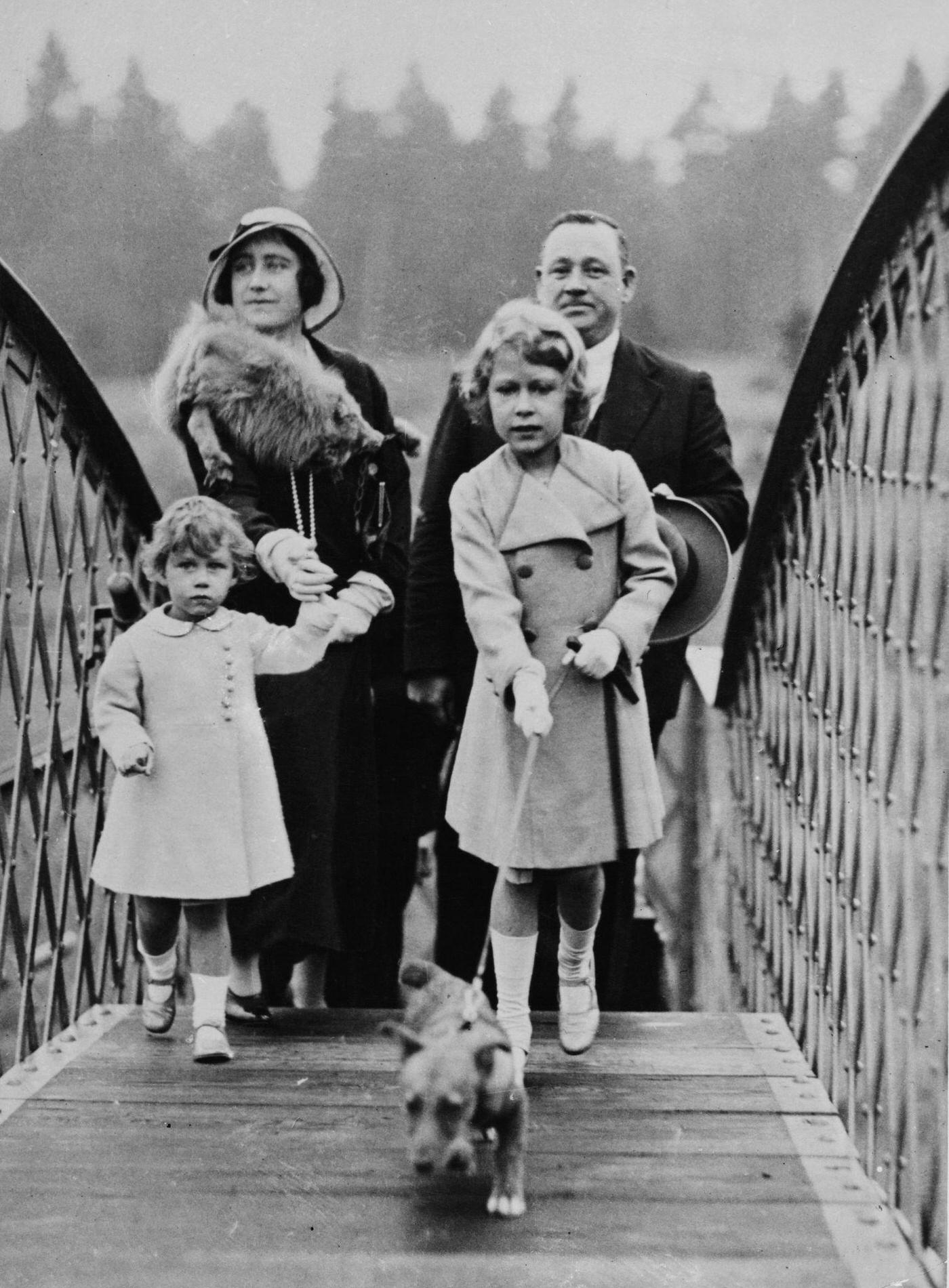 Royal Family Crosses Railway Bridge in Scotland, August 1933