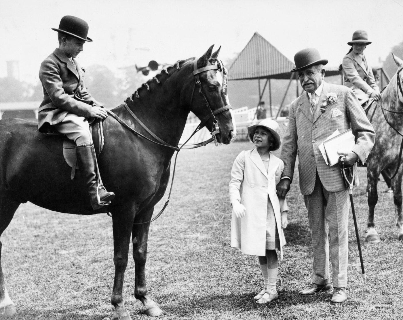 Princess Elizabeth, now Queen Elizabeth II, at the Richmond Royal Horse Show.