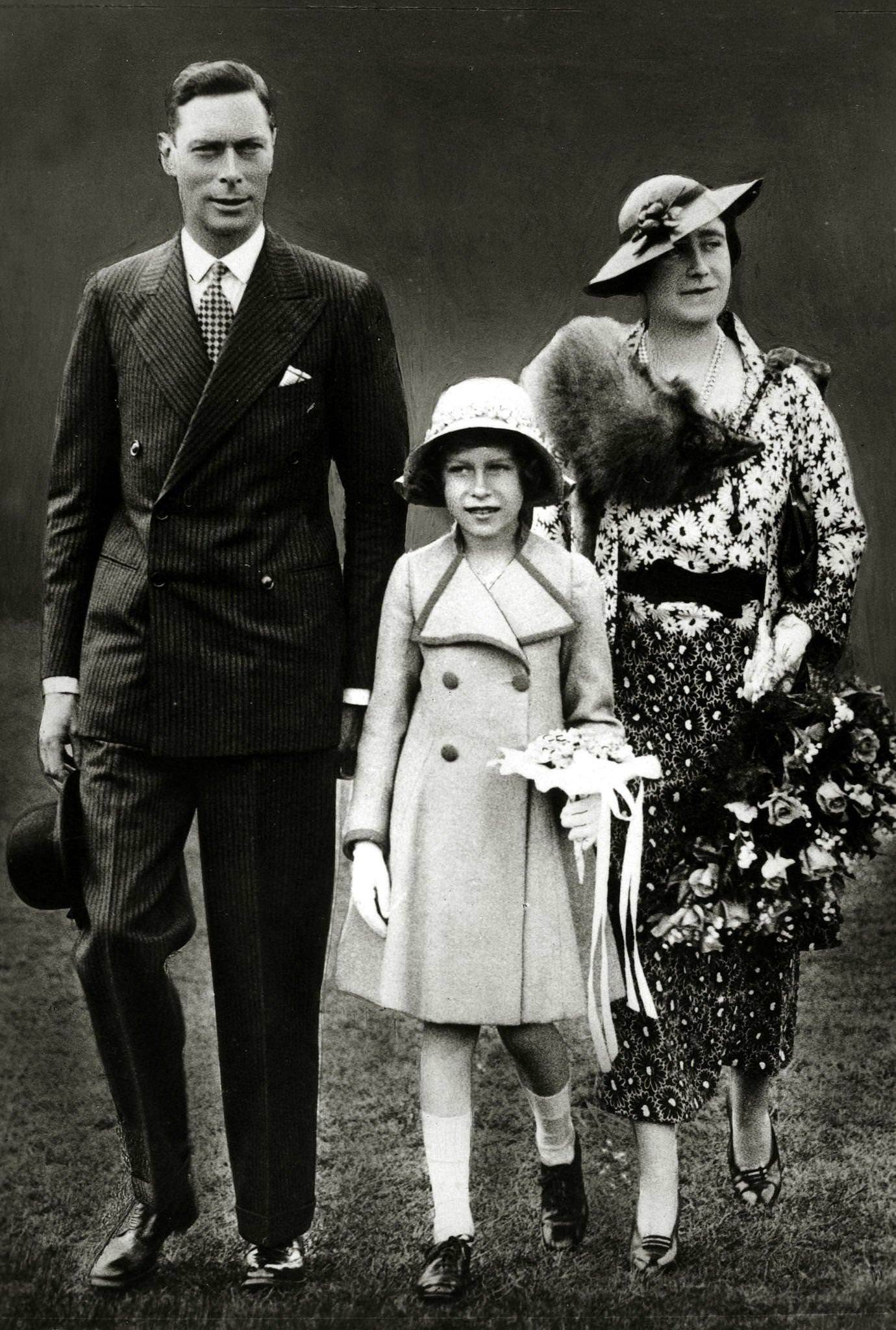 The Duke and Duchess of York with their daughter Princess Elizabeth. The Duke of York became King George VI in 1936 on the abdication of his brother King Edward VIII.