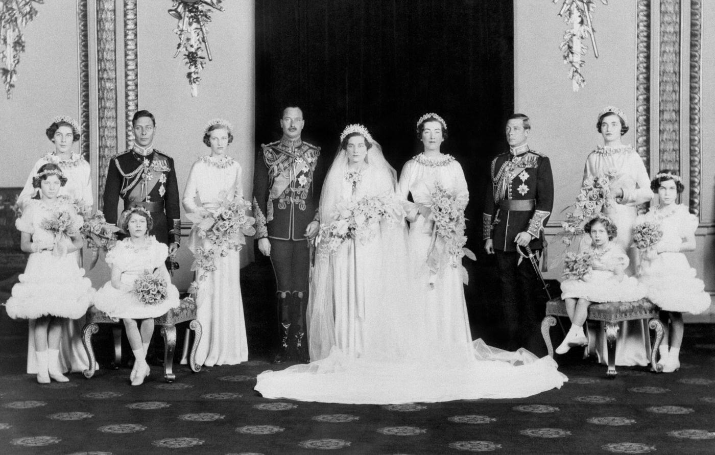 The wedding of Prince Henry, Duke of Gloucester to Lady Alice Christabel Montagu-Douglas-Scott at the private chapel at Buckingham Palace