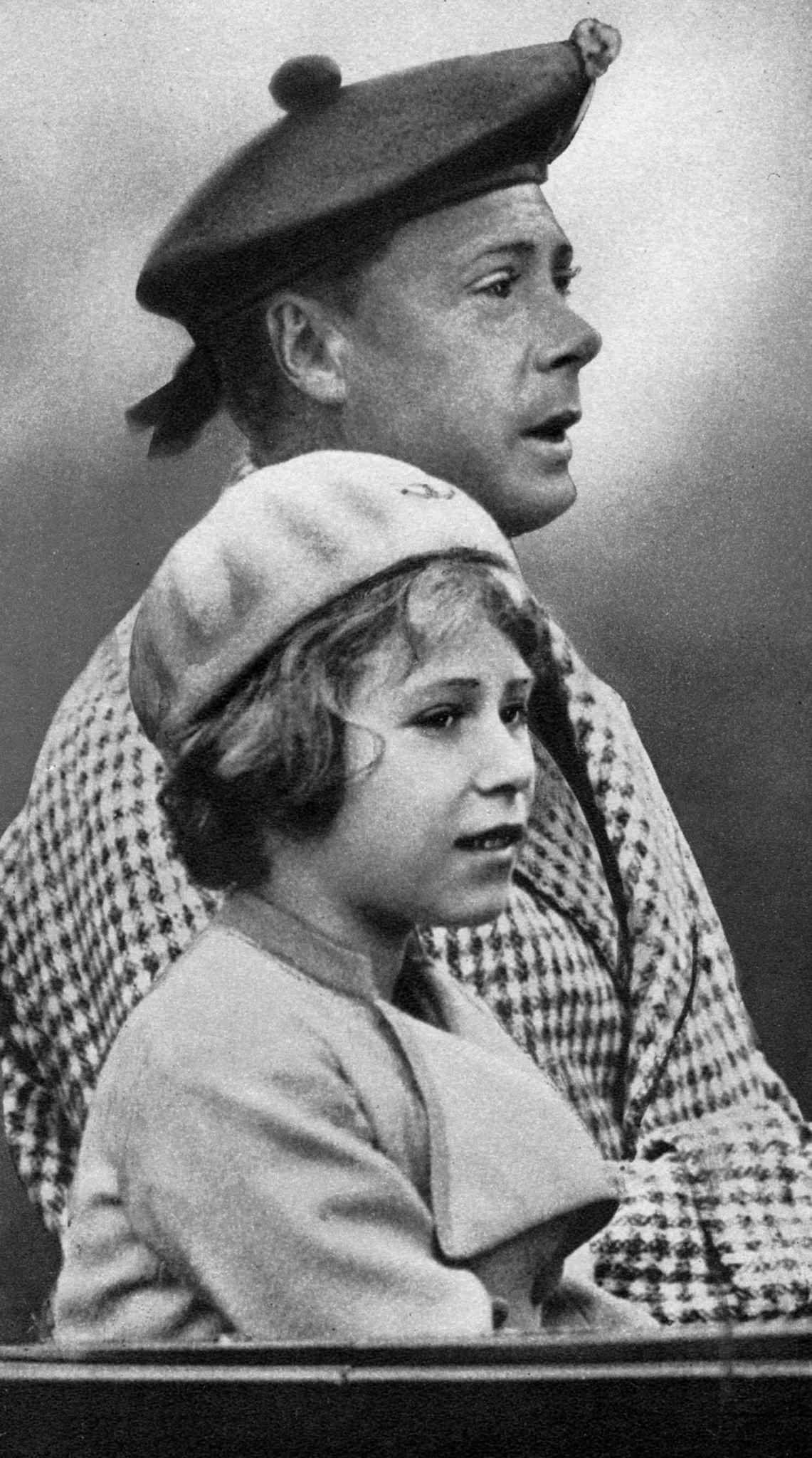 Princess Elizabeth with her uncle David, 1936.