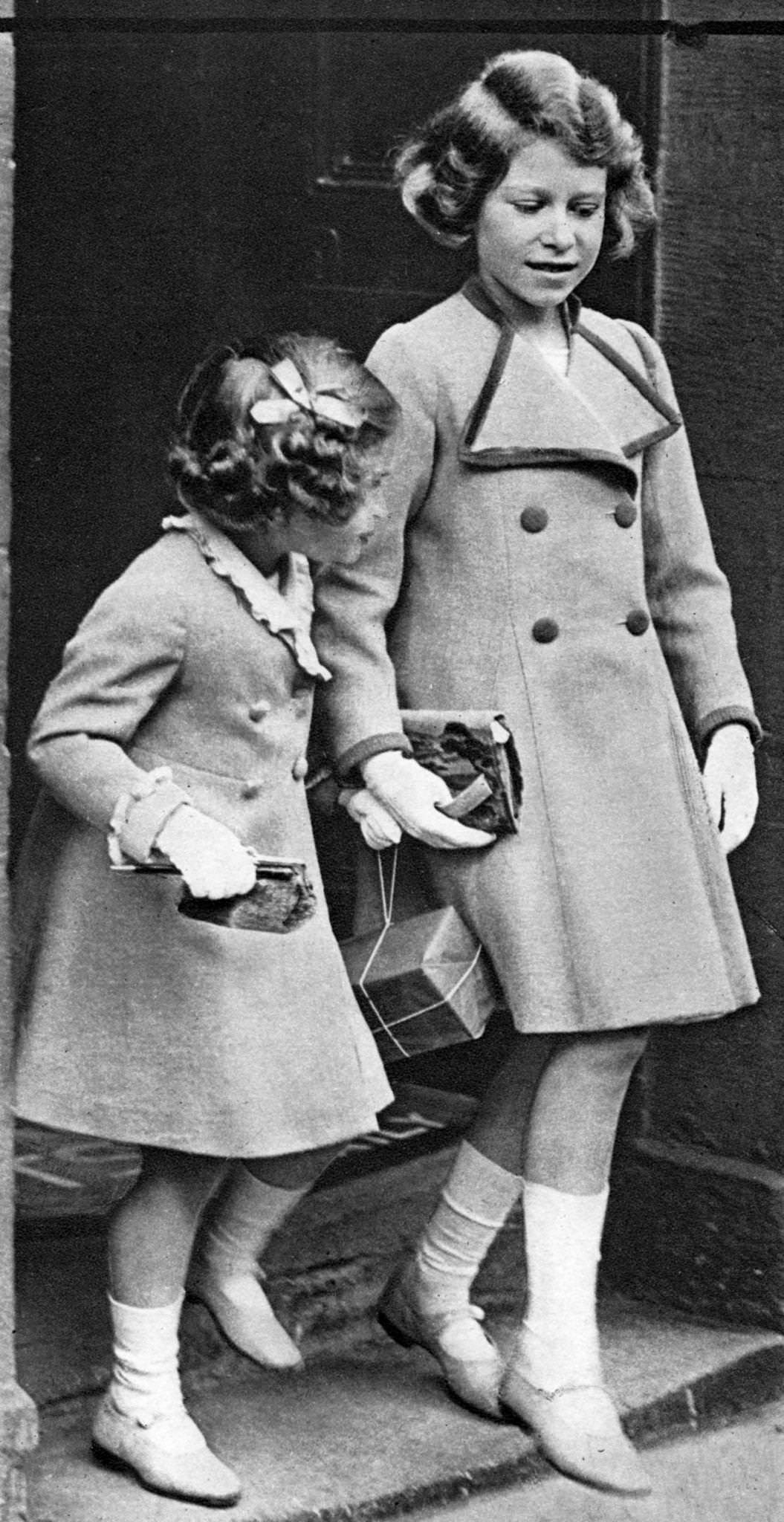 Princess Elizabeth and her sister, 1936.