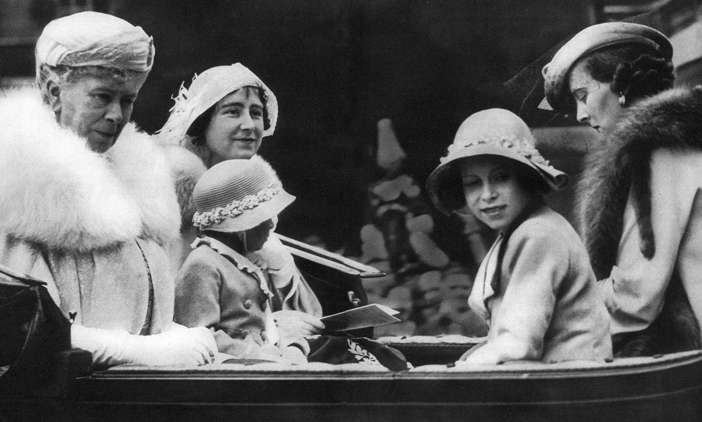 Queen Mary with her daughter-in-law and grandchildren, 1936.