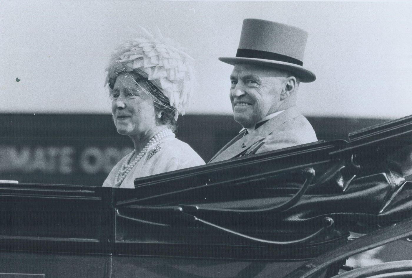 Queen Mother with W. E. Rowe (Lt.-Gov.) in Canada, 1958.