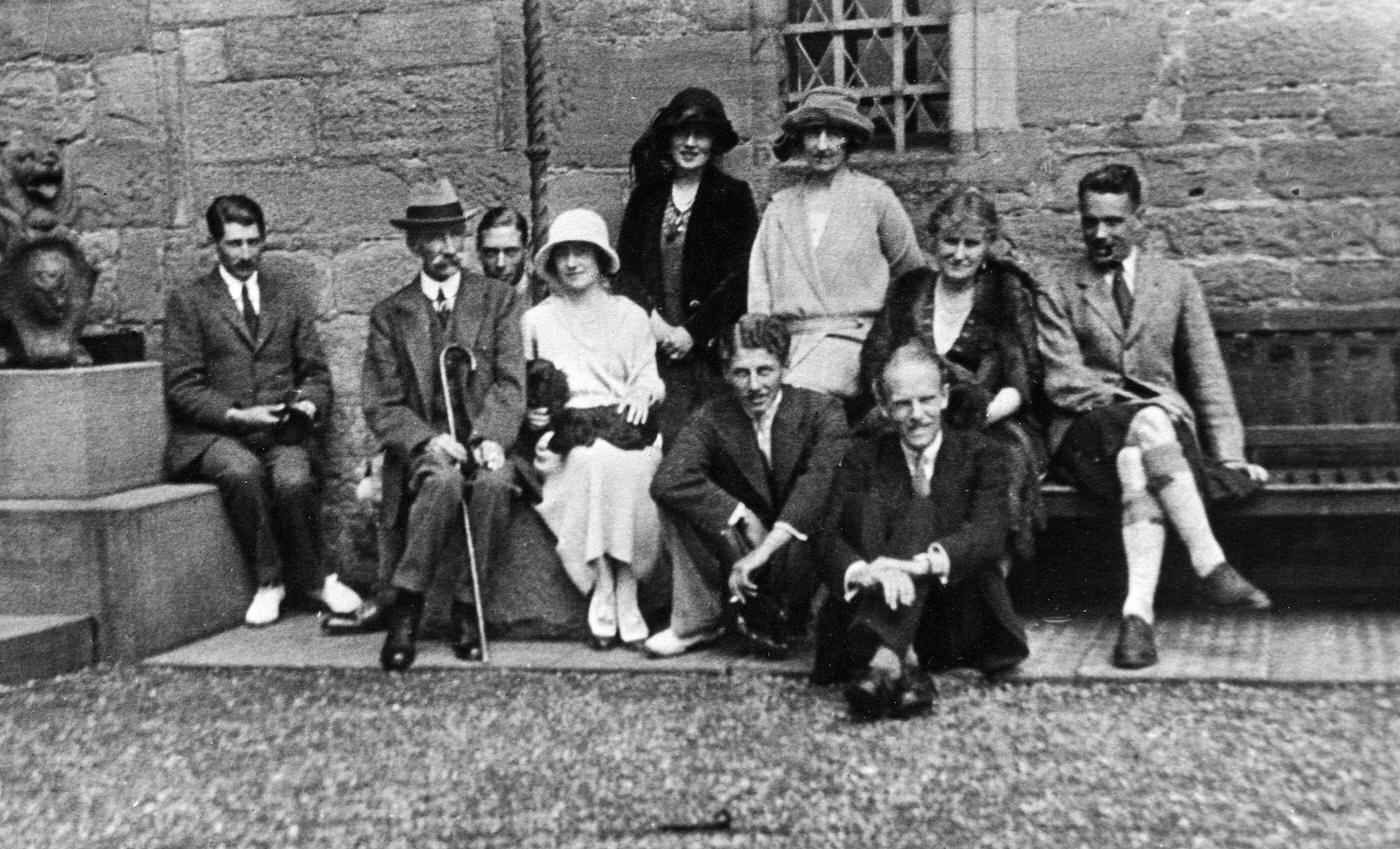 Lady Elizabeth Bowes-Lyon, 4th left, and the Duke of York, 3rd left, at a family gathering.