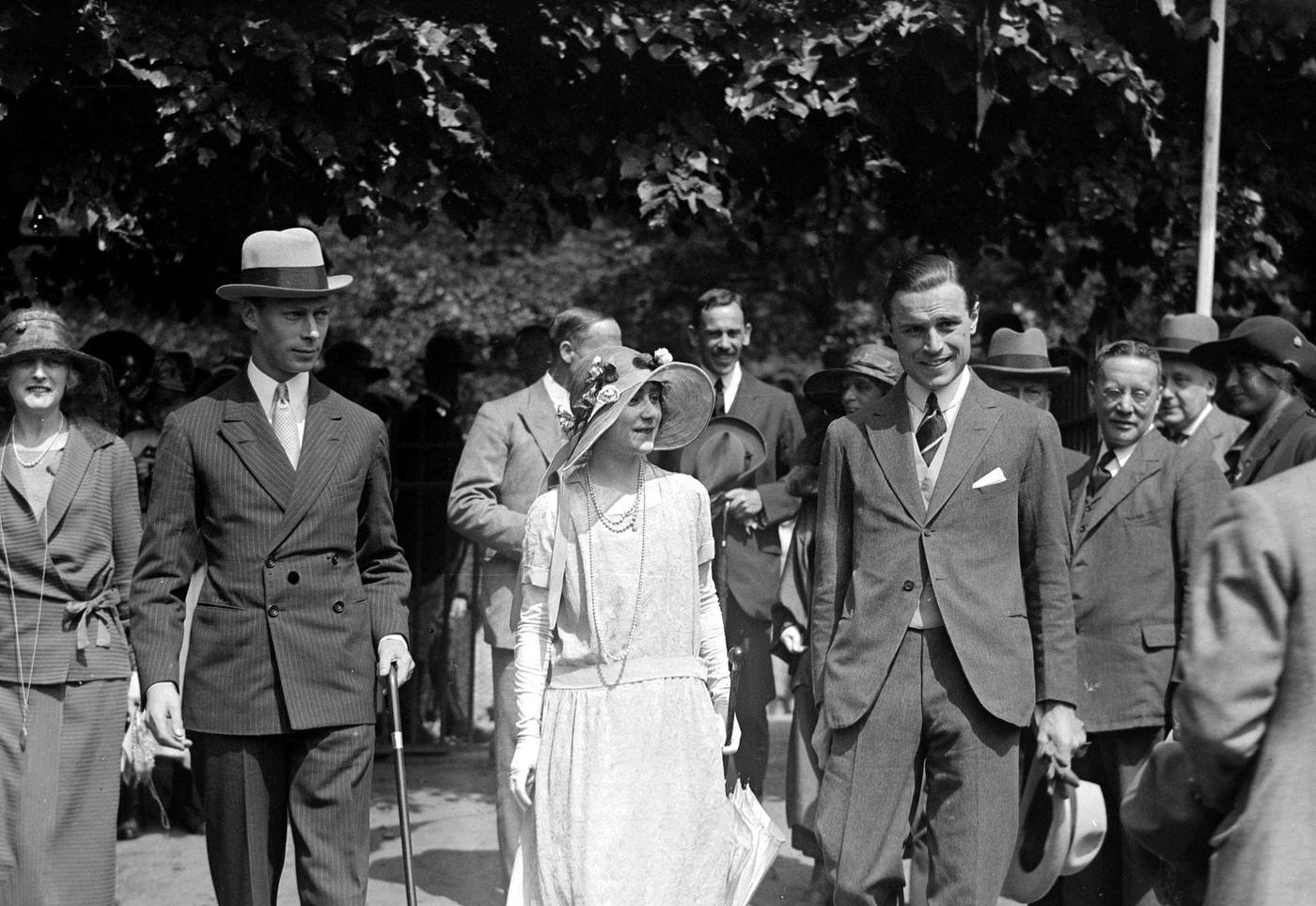 Duke of York (later King George VI) and Elizabeth Bowes-Lyon at a wedding in Loughton, Essex