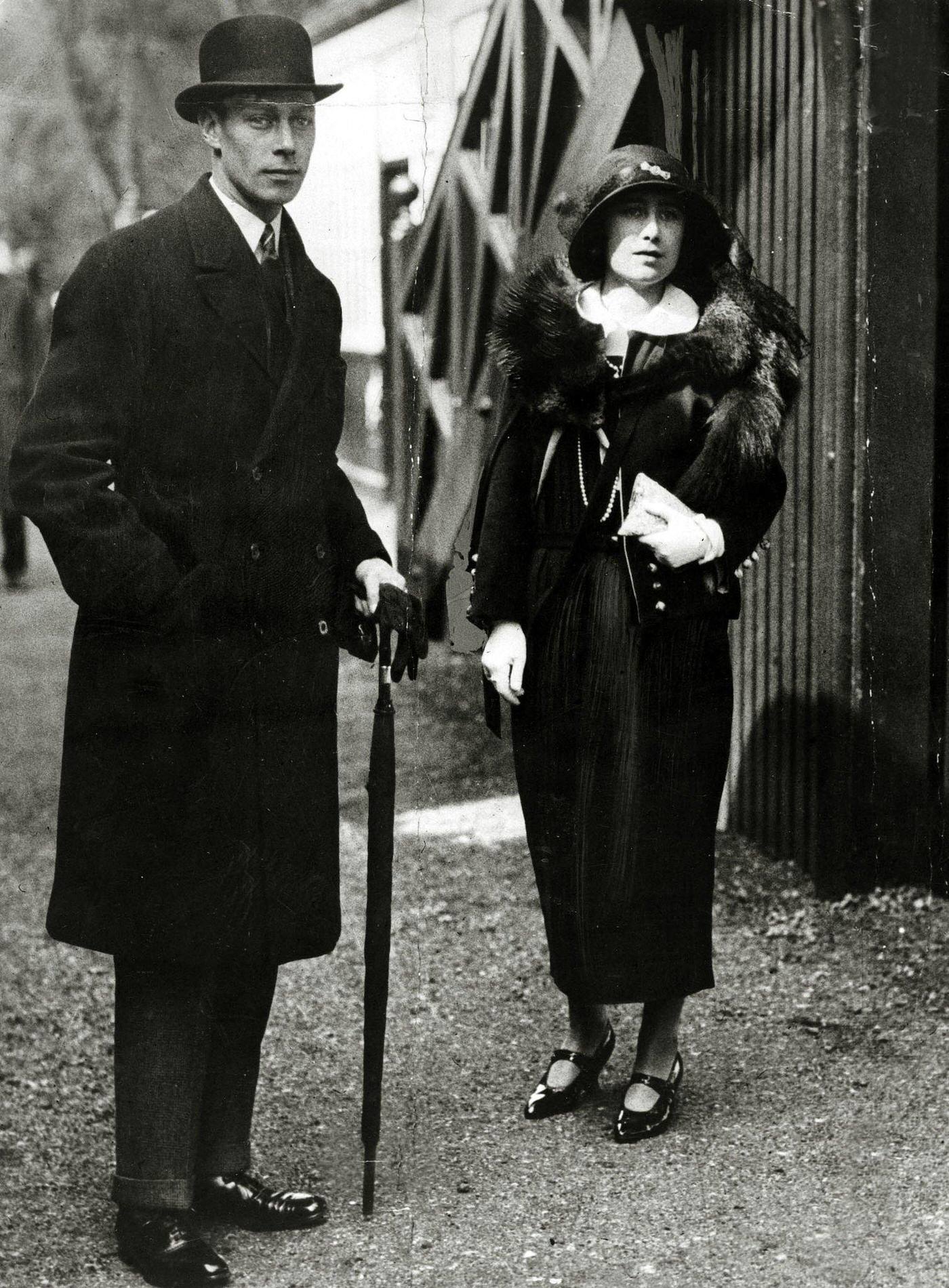 Duke and Duchess of York on their honeymoon at Glamis Castle, Duke became King George VI, with Elizabeth as his Queen Consort