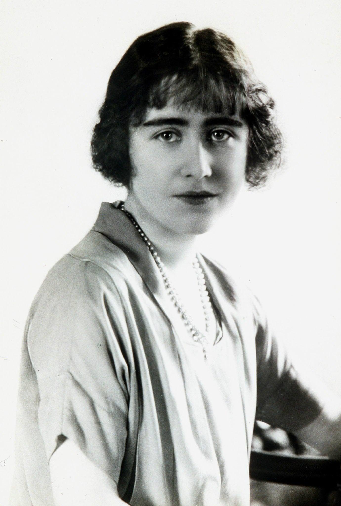 Queen Elizabeth, the Queen Mother when she was Lady Elizabeth Bowes Lyon, taken at Glamis Castle in 1923