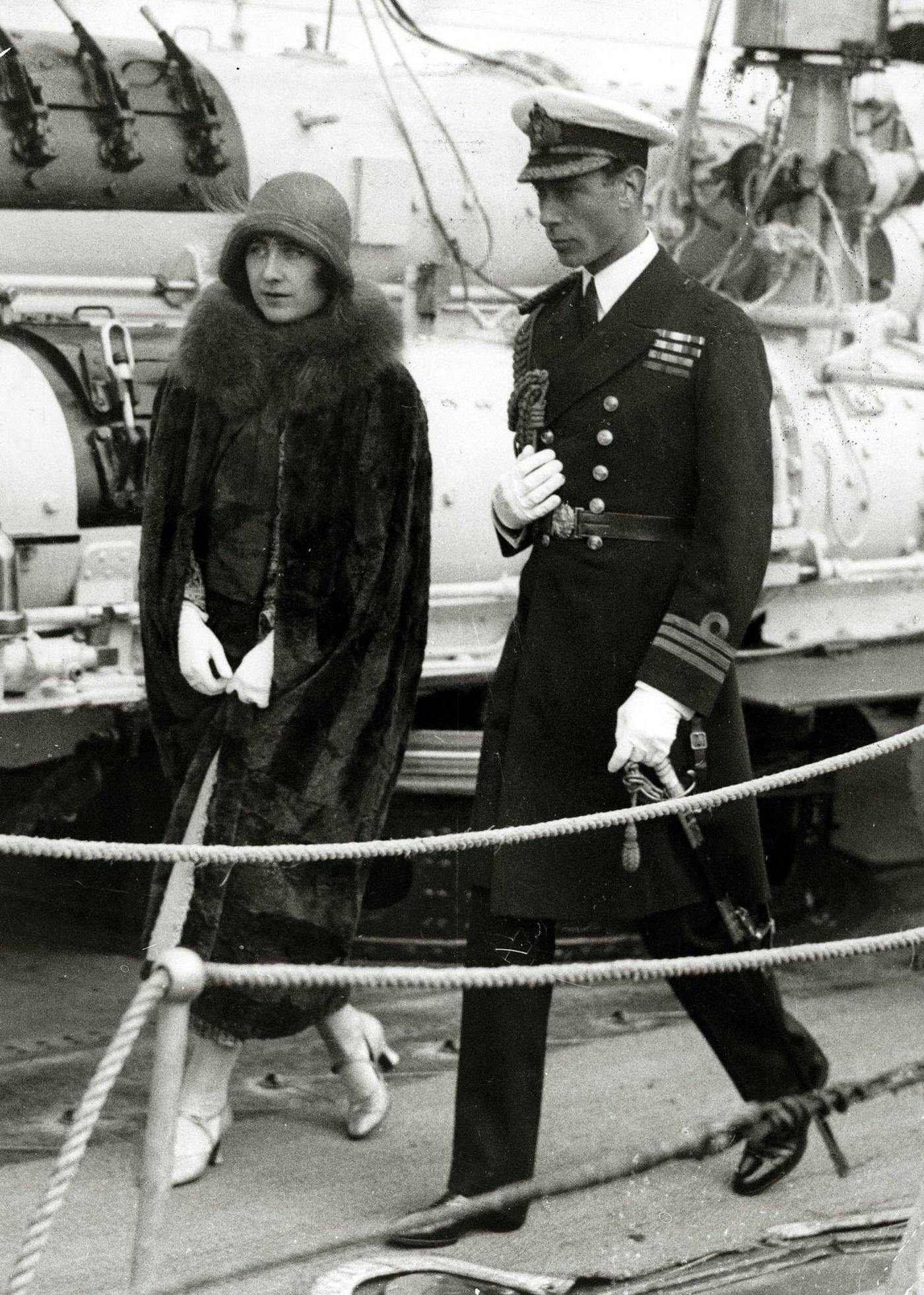 The Duke and Duchess of York pictured on board ship