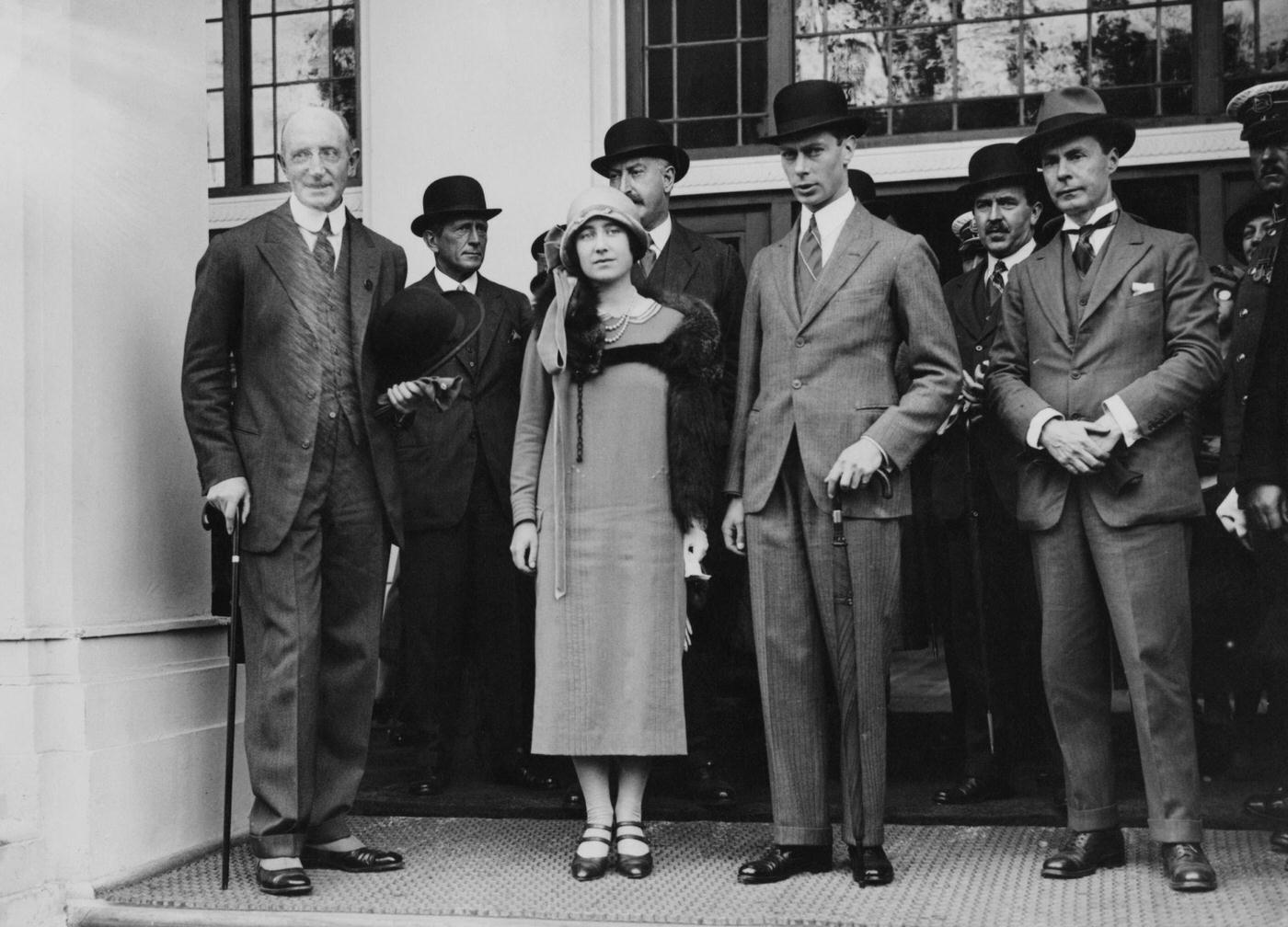 The Duke and Duchess of York on the steps of the Australia building at the British Empire Exhibition, Wembley, London, 29th May 1925.